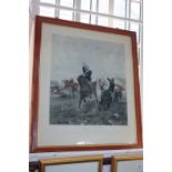 After Lady Butler, a 19th century coloured engraving, Floreat Etona (Battle of Laing's Neck) by John