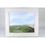 Robert Rampton, coastal landscape at low tide, 'Hayling Island', oil on board, signed, inscribed