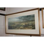 After Sir William Allan, The Battle of Waterloo, colour print, 27.5cm by 75cm