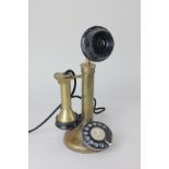 A brass stick telephone, 30cm