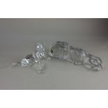 A Baccarat clear glass model of a cat, 11.5cm, together with a Waterford crystal model of a panther,