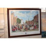 After Nigel Purchase, view of West Street, Chichester, with inscription and coat of arms, limited