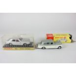 A Dinky Toys Rolls-Royce Phantom V, 198, with pale green and cream body, in original box, together