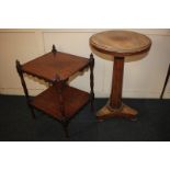 A 19th century mahogany circular side table, on faceted stem with platform base and bun feet (