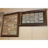 Two County Print replica cricket cigarette card sets, in glazed frames of twenty-five Yorkshire Test