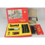 A Tri-ang OO gauge model railway set with British Railways locomotive, three carts and track, boxed,