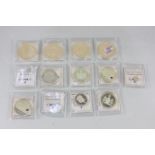 Collection of thirteen Windsor Mint gold plated commemorative coins including crowns, half crowns