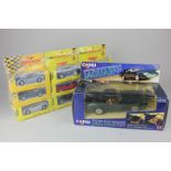 A Corgi Super Electronics Jaguar XJS no 94635, boxed, together with nine model sports cars, to