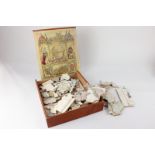 Peacock's New Double Dissection Geography and History, England and Wales boxed wooden jigsaw