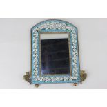 A small wall mirror, the gilt metal frame decorated with a micro mosaic of daisies, (a/f) mirror