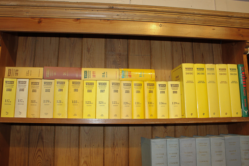 A collection of Wisden Cricketers' Almanacks, various dates from 1973 to 2002, five volumes of