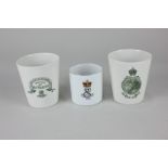 A pair of Royal Doulton porcelain commemorative cups, 'The King's Coronation Dinner, presented by