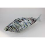 A large Venetian coloured glass model of a fish, 54cm