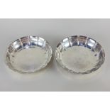 A pair of Elizabeth II Britannia silver bowls makers Wakely & Wheeler, London 1968, of ridged