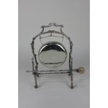 A Victorian Japanese style Walker & Hall silver plated dinner gong, 25cm high