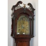 A George III mahogany longcase clock, maker Isaac Hewlett, Bristol, the domed brass 11 3/4 inch dial