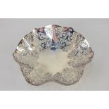 An Elizabeth II silver bonbon dish, makers JTS Ltd, Sheffield 1971, of pierced scalloped form, 5.