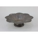 A George VI silver pedestal bowl modelled as flower petals, makers J B Chatterley & Sons Ltd,