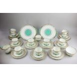 A Royal Albert Crown china porcelain part teaset comprising two cake plates, twelve tea plates,