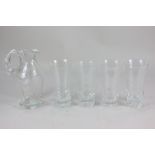 Patrick Stern (20th century), studio glass water set with jug and four glasses