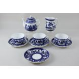 A collection of Coalport blue and white pottery comprising a child's teapot decorated with a