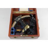 A cased sextant by H Hughes & Son Ltd, 59 Fenchurch St, London EC