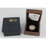 A Royal Mint boxed gold proof sovereign dated 2008, with certificate