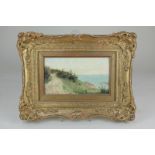 Attributed to William Greaves (fl.1885-1920), beach view, The Cliff Path, oil on board, unsigned,