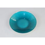 A Norwegian silver and teal guilloche enamel bowl by David Andersen, marked D-A Norway sterling,