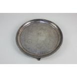 A Victorian silver salver, makers Martin, Hall & Co, London 1874, with engraved design, 18.5oz