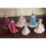 Three Royal Doulton porcelain figures of ladies, comprising 'Invitation', Disney Princesses