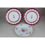 Two 19th century armorial porcelain plates, probably Coalport, decorated with central London shield,
