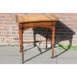 An early 19th century burr oak and maple veneered chess and backgammon games table, attributed to