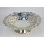 A George V silver tazza, makers Mappin & Webb, Sheffield 1935, with fish scale design, 22.5cm