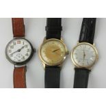 A 9ct Juvenia wristwatch, a 9ct Ernest Borel wristwatch, and a silver wristwatch