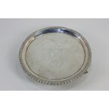 A George III silver salver, maker possibly John Cox, London 1771, with armorial crest 'Virtus
