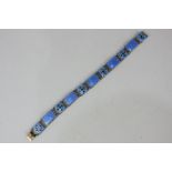 A Norwegian silver gilt and blue guilloche enamel bracelet by Bernard Meldahl, with geometric