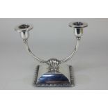 A Norwegian 830 silver two branch candlestick by David Andersen, the stamped marks dating 1888-