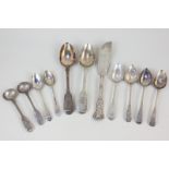 A set of four George IV silver Old English pattern teaspoons, maker Thomas Dicks, London 1822,