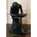 An Italian bronze figure of a boy, Spinario, removing a thorn from his foot, after the Antique, with