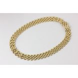 A 14ct yellow gold five-row necklace, 48.3g