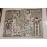 A John Speed map of 'Buckingham both Shyre and Shire town described', 38.5cm by 51.5cm, framed
