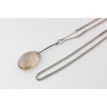 A Georg Jensen Danish silver rutilated quartz pendant, number 131, designed by Vivianna Torun, on