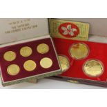 A cased set of five Chinese gold commemorative coins struck 'The Souvenir of Chinese Excavation' the