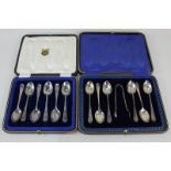 A cased set of six George V silver teaspoons, makers Cooper Brothers & Sons Ltd, Sheffield 1916,