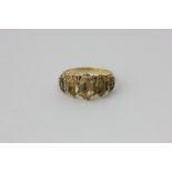 A 19th century citrine five-stone ring