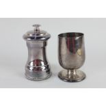 An Elizabeth II silver pepper mill, makers A Marston & Co, Birmingham 1967, together with a silver