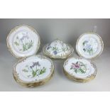 A Spode porcelain part dinner service in the Stafford flowers pattern, comprising eight dinner
