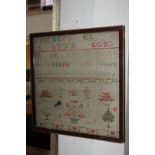 An early 19th century alphabet sampler decorated with birds, flowers and trees, by Charlotte [...