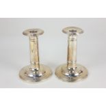 A pair of George V silver column dwarf candlesticks, makers Ellis & Co, Birmingham 1919, 13.5cm